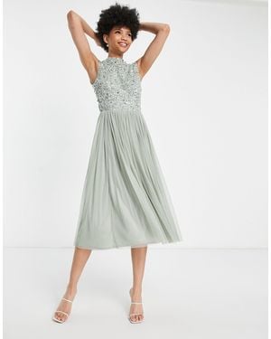 Beauut Tall – bridesmaid – verziertes 2-in-1-brautjungfern-midikleid - Mehrfarbig
