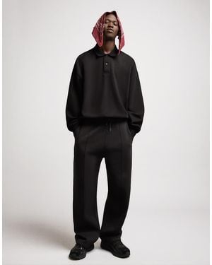 Bershka Wide-Leg Trousers - Black