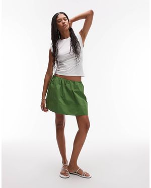 TOPSHOP Mini Poplin Skirt - Green