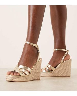 Glamorous Espadrilles Wedge Heeled Sandals - Brown