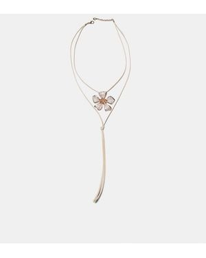 Stradivarius Floral Cord Necklace - White