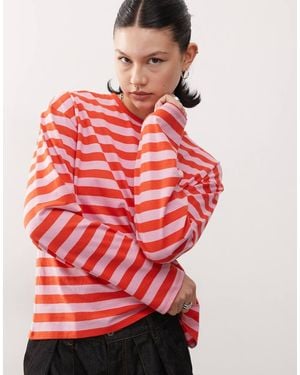 Monki Long Sleeve Top - Red