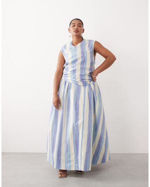 ARRANGE Curve Wrap Drop Waist Maxi Dress - Blue
