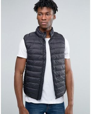 Pull&Bear Padded Gilet In Black