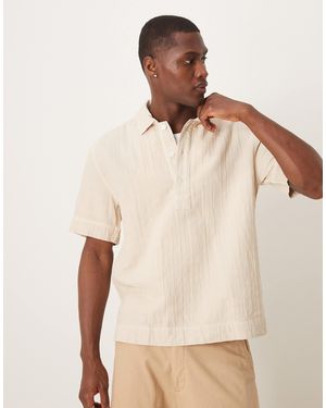 Abercrombie & Fitch Short Sleeve Linen Button Shirt - Natural