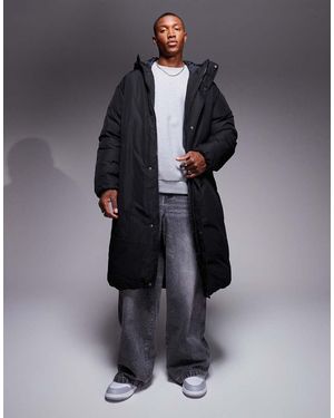 ASOS Oversized Longline Coat With Hood - Blue