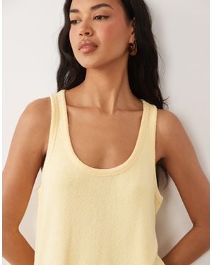 ASOS Textured Knit Scoop Neck Loose Fit Vest Co-Ord - Natural