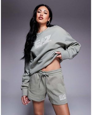 EA7 Armani Logo Sweat Shorts Co-Ord - Grey