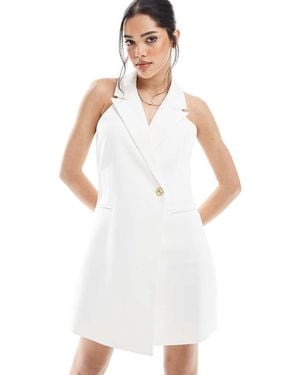 French Connection Tailored Halter Neck Blazer Mini Dress - White