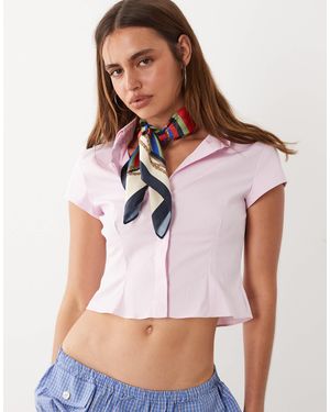 Mango Starring hailey bieber – kurzärmliges hemd - Pink