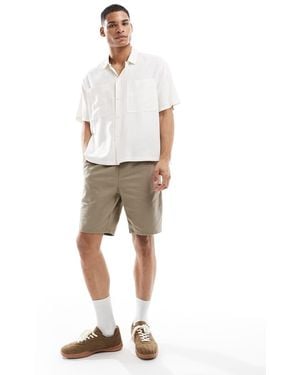 Only & Sons Short Met Gestrikte Taille Van Linnenmix - Wit