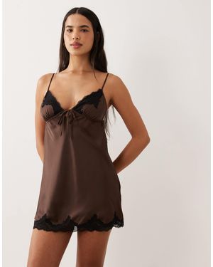 Abercrombie & Fitch – satin-nachthemd - Braun