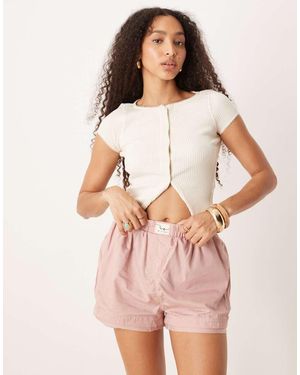Free People Pantalones Cortos Rosa Empolvado Holgados De Estilo Bóxer Day To Day De