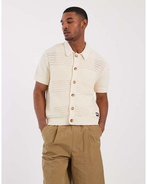 Tommy Hilfiger Crochet Short Sleeve Cardigan - Natural