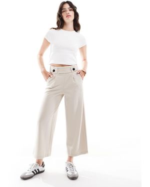 Jdy Pantalones De Sastre Capri De Pernera Ancha De (Parte De Un Conjunto)-Beis Neutro - Blanco