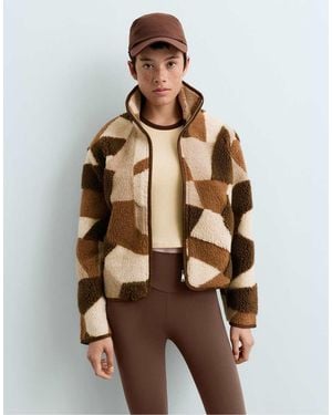 Oysho Faux-shearling Print Jacket - Natural