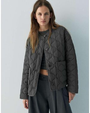 Pull&Bear Lightweight Padded Jacket - Grey