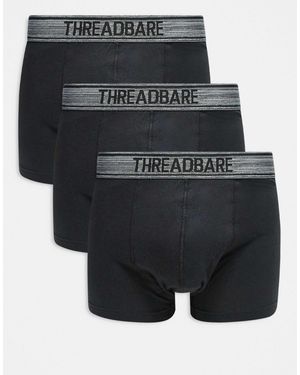 Threadbare – 3er-pack hipster-boxershorts - Schwarz