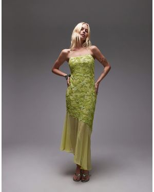 TOPSHOP Embellished Godet Hem Cami Dress - Green