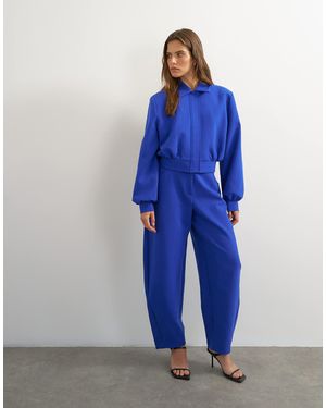 TOPSHOP Tailored Bubble Barrel Leg Trouser - Blue