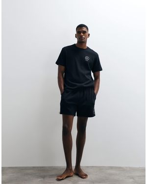 Calvin Klein Waffle Knit Shorts With Drawstrings - Blue