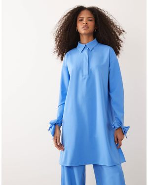 Iyal Chemise d'ensemble longue à détail boutonné - Bleu