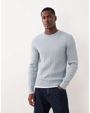 Mango – zopfstrick-pullover - Grau