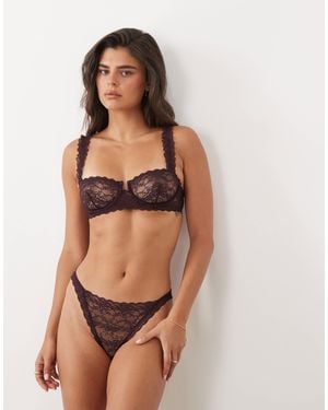 ASOS Lucinda spitzen-tanga - Braun