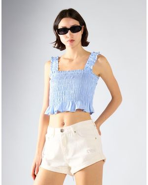 Glamorous Smocked Top - Blue