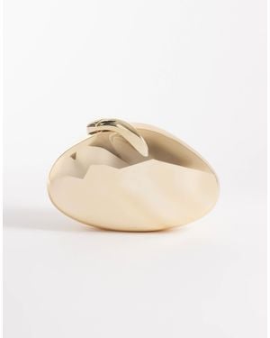 River Island Hard Shell Clutch Bag - Natural