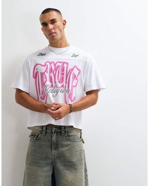 TRUE RELIGION Xl Crystal Logo Boxy Fit T-shirt - Grey