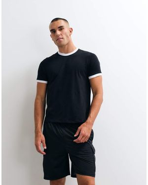 4505 Shrunken Muscle Fit Cotton Baby Ringer Tee With Quick Dry Finish - Blue