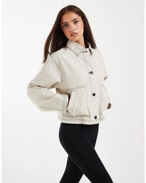 ASOS Short Cotton Harrington Jacket - White