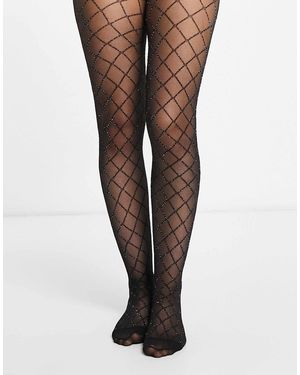 Vero Moda Diamond Glitter Tights - Black