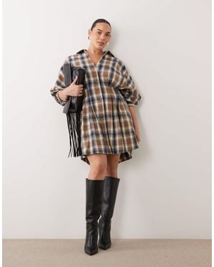 ASOS Asos design curve tailliertes mini-hemdkleid - Natur