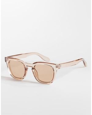 ASOS Occhiali Da Sole Squadrati Cristallo Con Lenti Marroni - Neutro