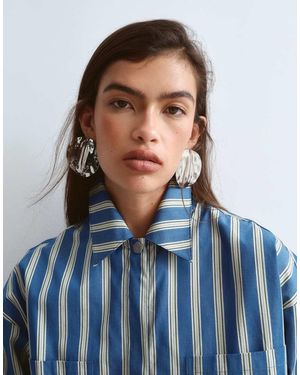 ARRANGE Camicia Oversize Premium Blu A Righe