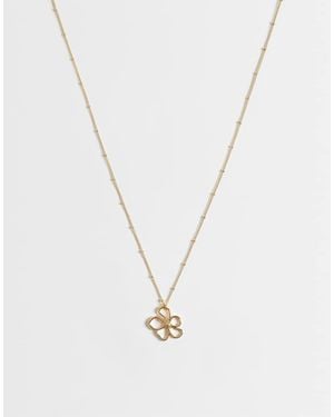 ASOS Necklace With Fine Chain And Flower Pendant - White