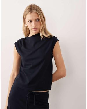 Mango Candela Asymmetric T-Shirt Co-Ord - Blue