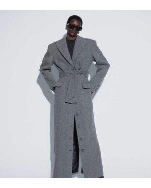 ASOS Ttya Lab Maxi Jas Met Ceintuur - Grijs