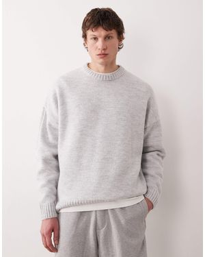 ASOS – kastiger strickpullover - Grau