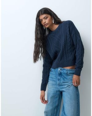 Mango Teen zopfpullover - Blau