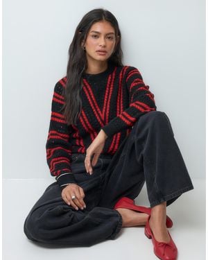 ASOS Langärmliger pullover mit diagonalstreifen - Mehrfarbig