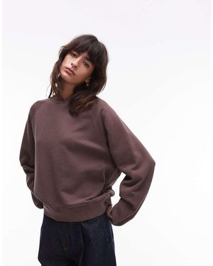 ARKET Soft Crew Neck Terrycloth Sweatshirt - Purple