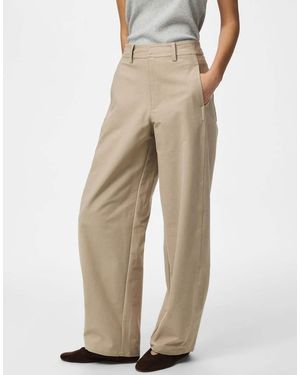 Pieces Pantalones Estilo Trench Coat-Neutro