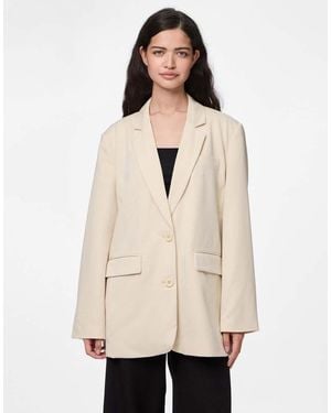 Pieces Oversized Blazer - Natural