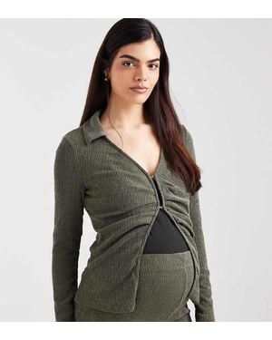 Mama.licious Mamalicious Maternity Soft Ribbed Jersey Top Co-Ord - Green
