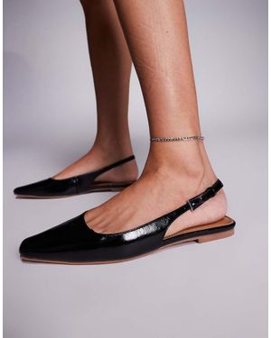 River Island Bailarinas Negras Destalonadas De - Marrón