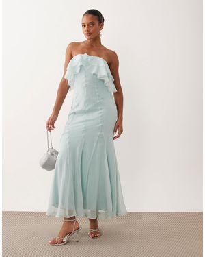 ASOS – trägerloses maxikleid - Blau