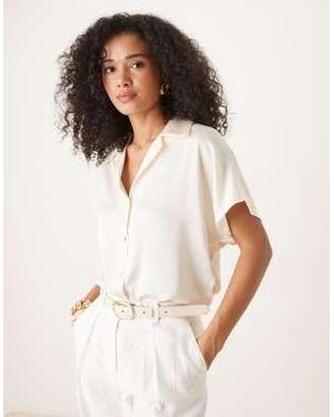 Mango Chemise à manches courtes - crème - Blanc